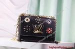 Copy Louis Vuitton Twist Denim Leather Handbag for sale